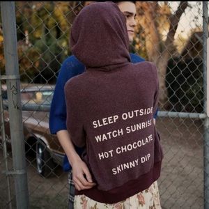 Wildfox love story sleep outside zip up hoodie